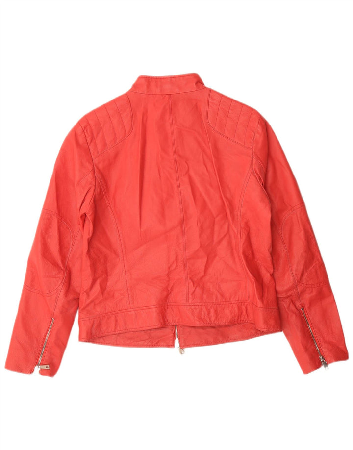 Linea Emme Veste en cuir pour femme UK 16 Large Rouge