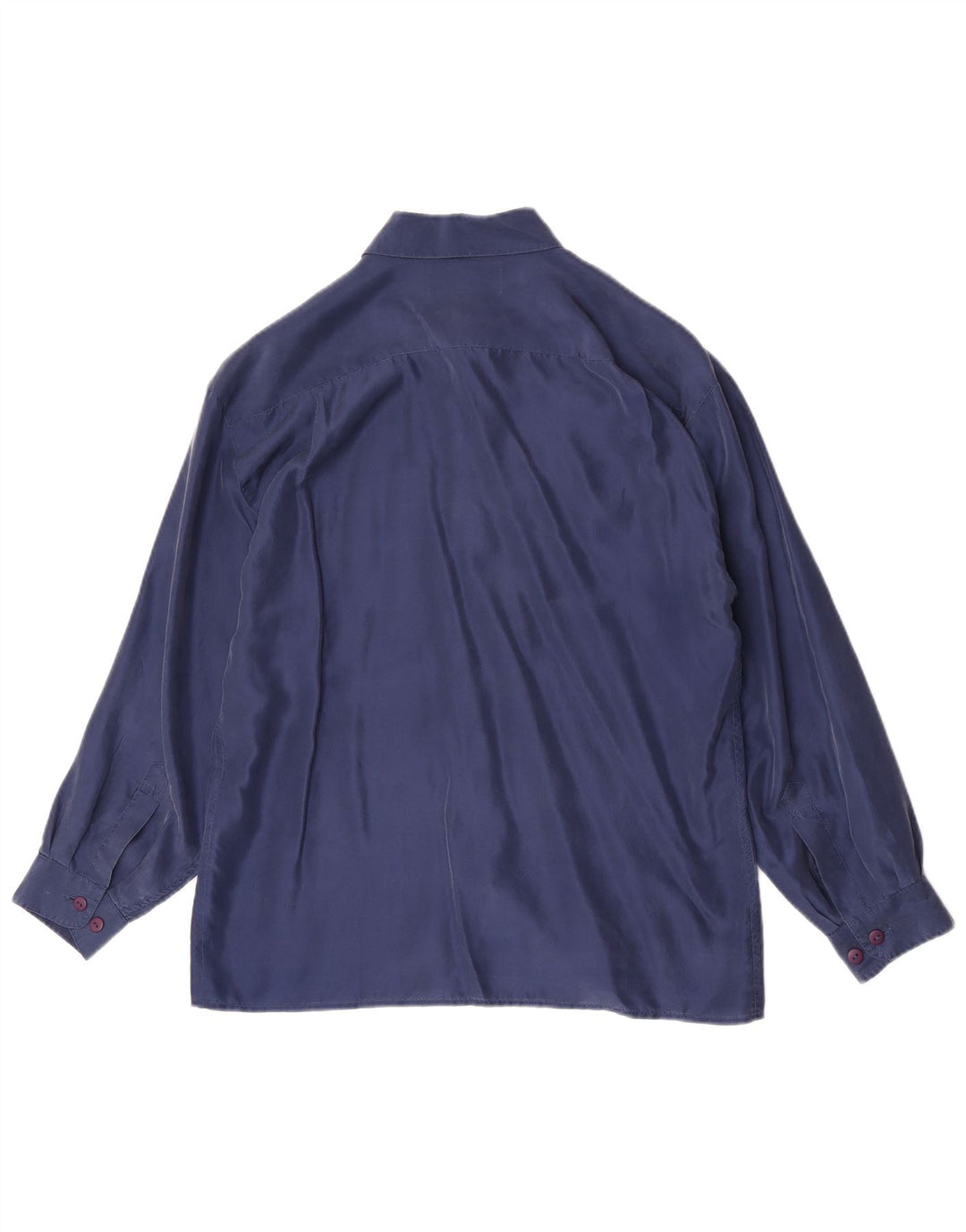 Chemise Homme Vintage Soie Bleu Marine Moyenne