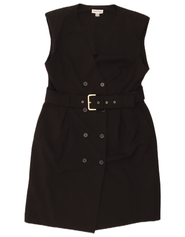 Calvin Klein Robe fourreau sans manches pour femme US 14 Large Noir Polyester