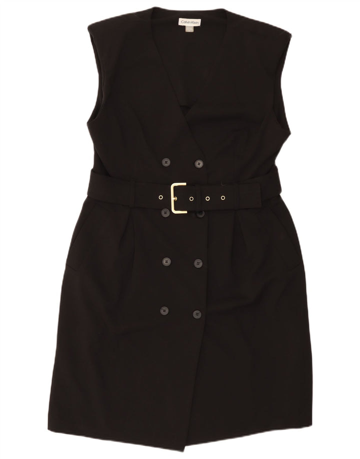 Calvin Klein Robe fourreau sans manches pour femme US 14 Large Noir Polyester