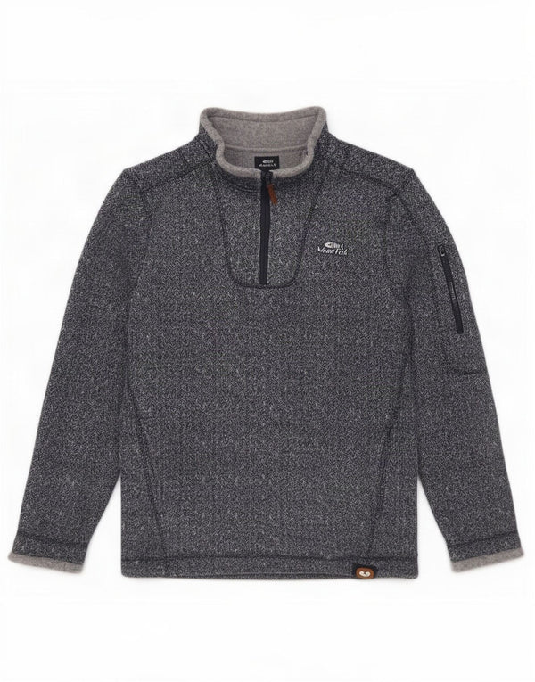 Weird Fish Sweat-shirt à col zippé pour homme Bleu marine moucheté