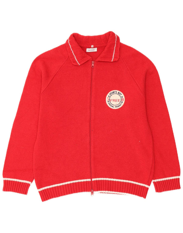 Bernardi Womens Graphic Full Zip Cardigan Pull US 8 Coton Rouge Moyen