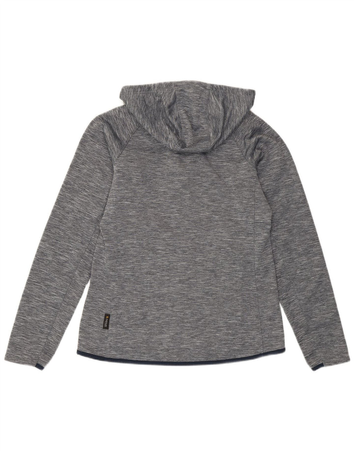 Jack Wolfskin Pull à capuche zippé pour femme UK 12 Polyester moucheté gris moyen