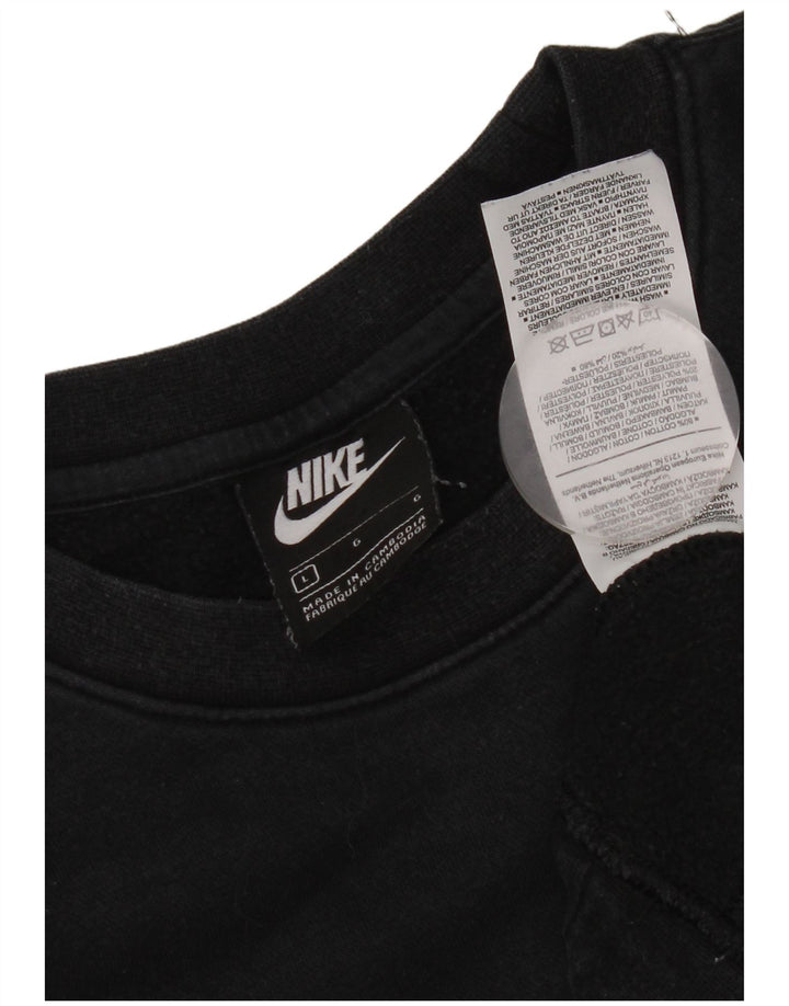 NIKE Sweat-shirt pour homme en coton noir Taille L