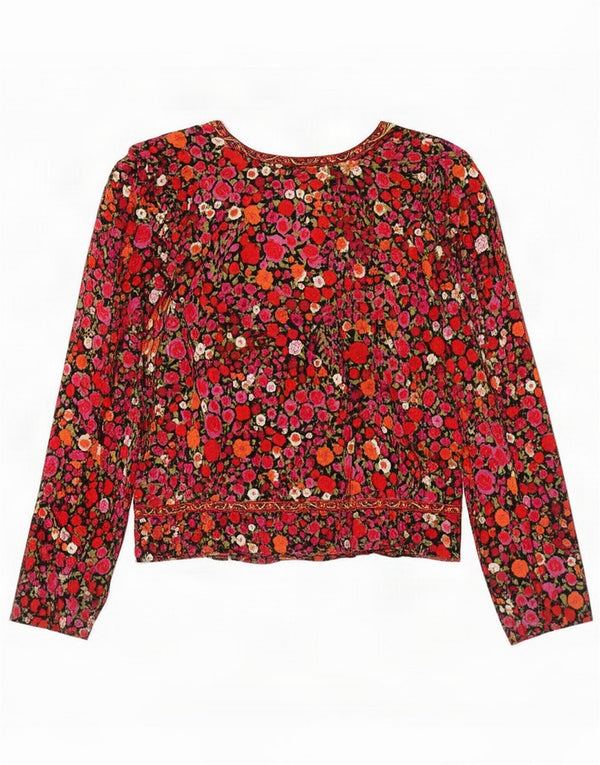 Chemisier court vintage pour femme UK 44 Medium Multicolore Floral