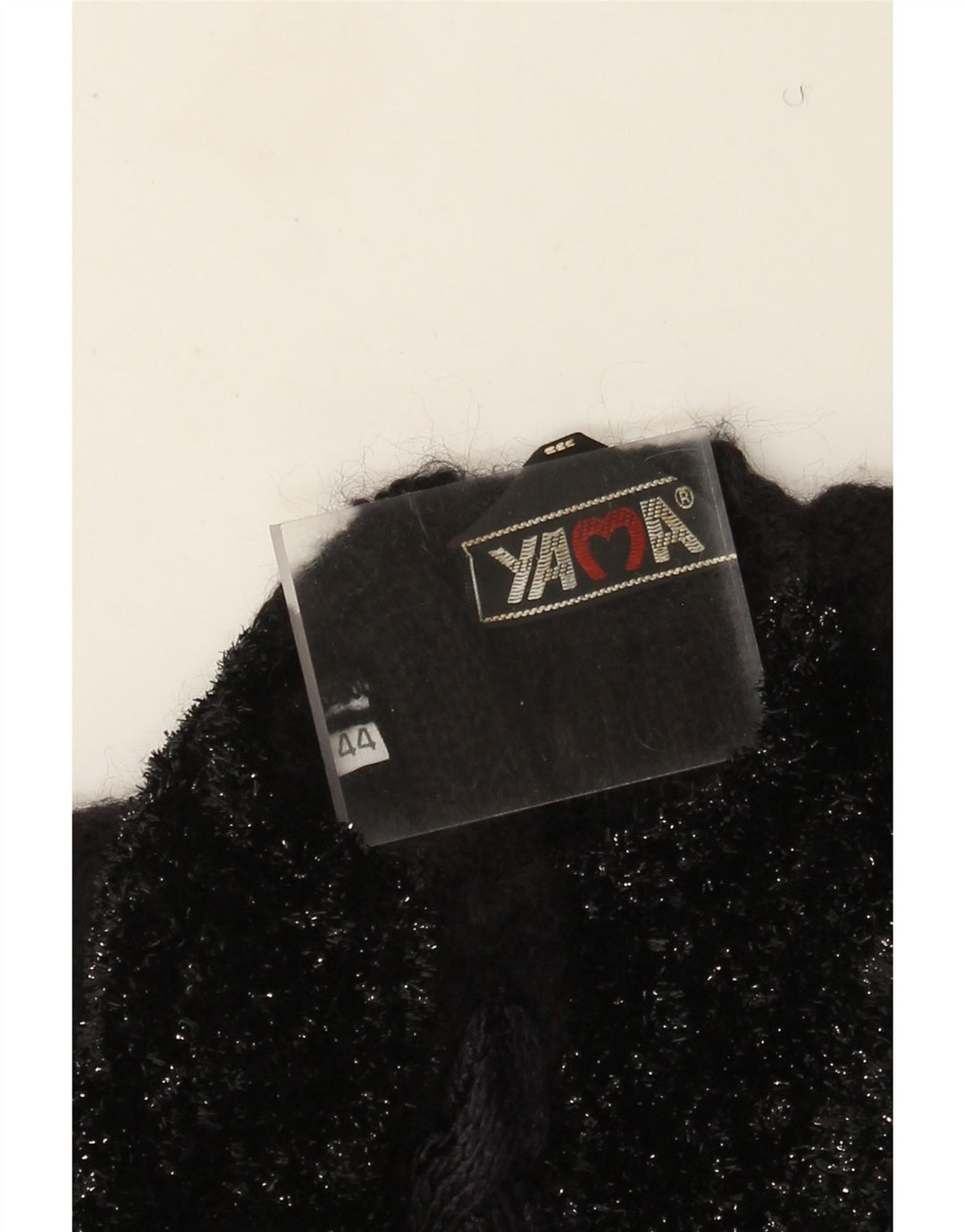 vintage Femme Crew Neck Jumper Pull IT 44 Moyen Noir