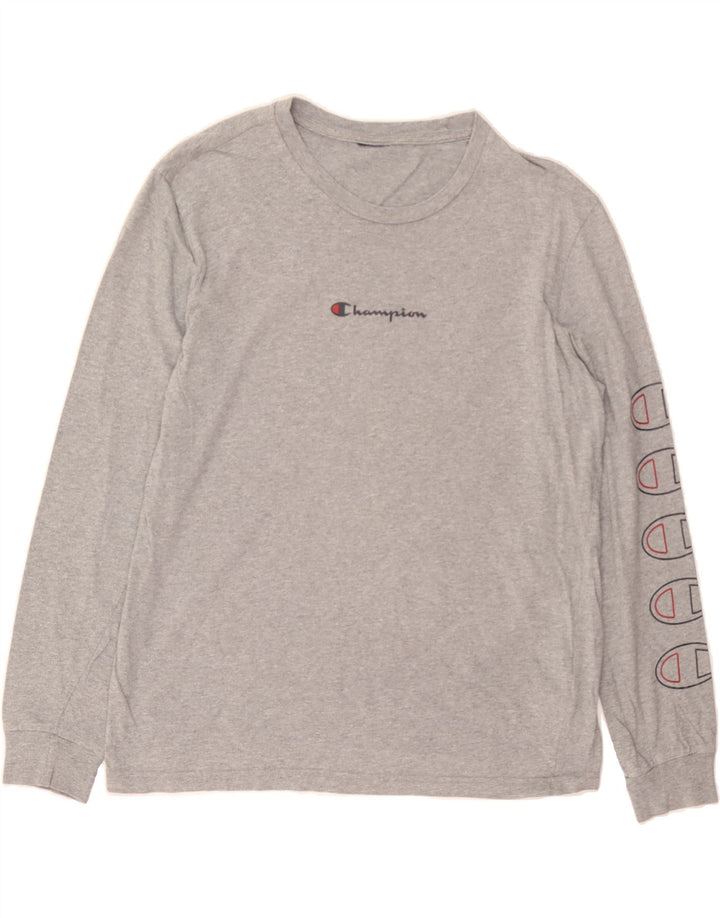 CHAMPION Womens Graphic Top Long Sleeve UK 16 Large Grey Cotton Vintage Champion and Second-Hand Champion from Messina Hembry 
