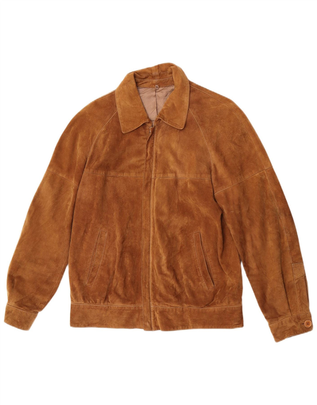 veste en daim homme vintage UK 36 Petit Beige