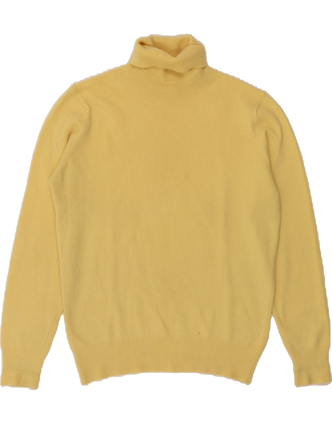 VINTAGE Womens Roll Neck Jumper Sweater UK 12 Medium Yellow Vintage Vintage and Second-Hand Vintage from Messina Hembry 