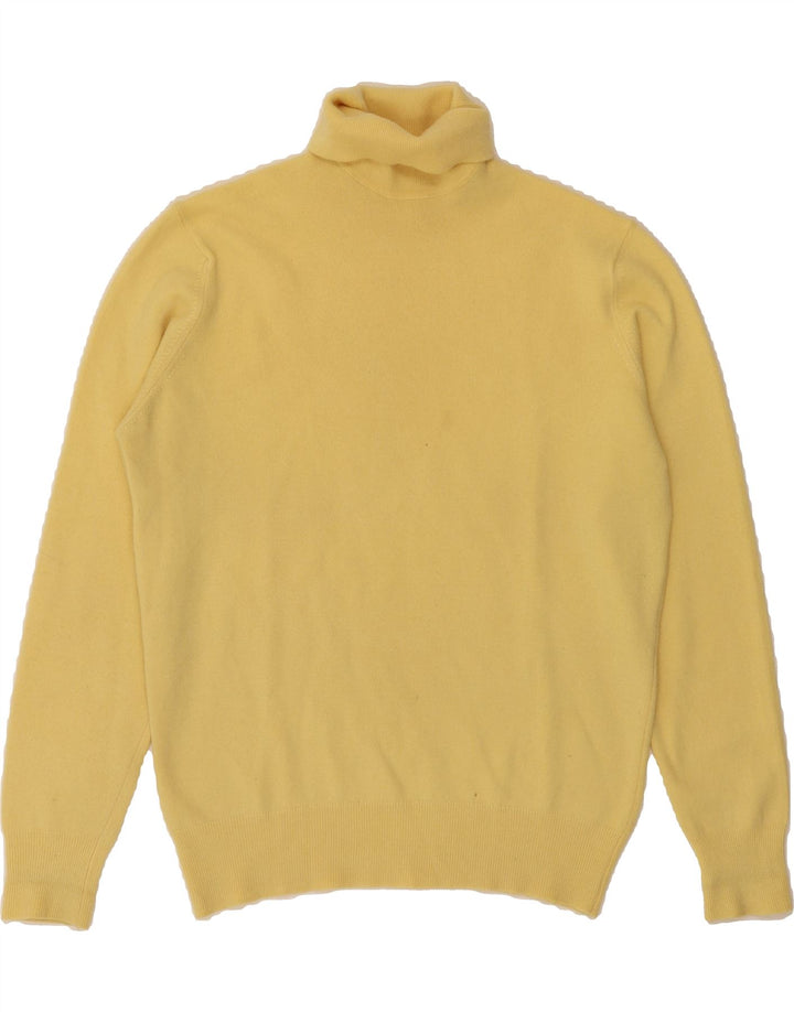 VINTAGE Womens Roll Neck Jumper Sweater UK 12 Medium Yellow Vintage Vintage and Second-Hand Vintage from Messina Hembry 