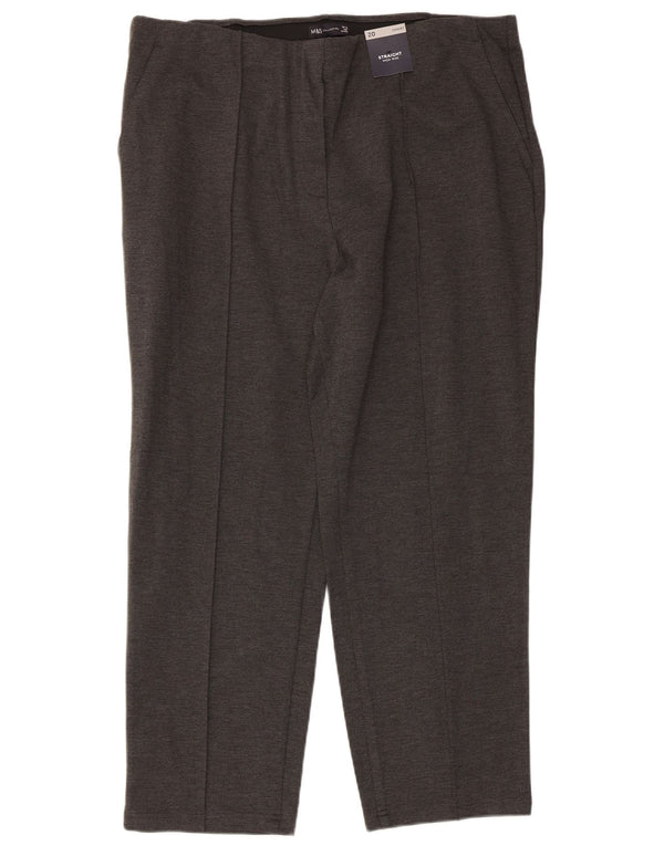 Marks & Spencer Pantalon chino taille haute pour femme UK 20 2XL W38 L27 Gris