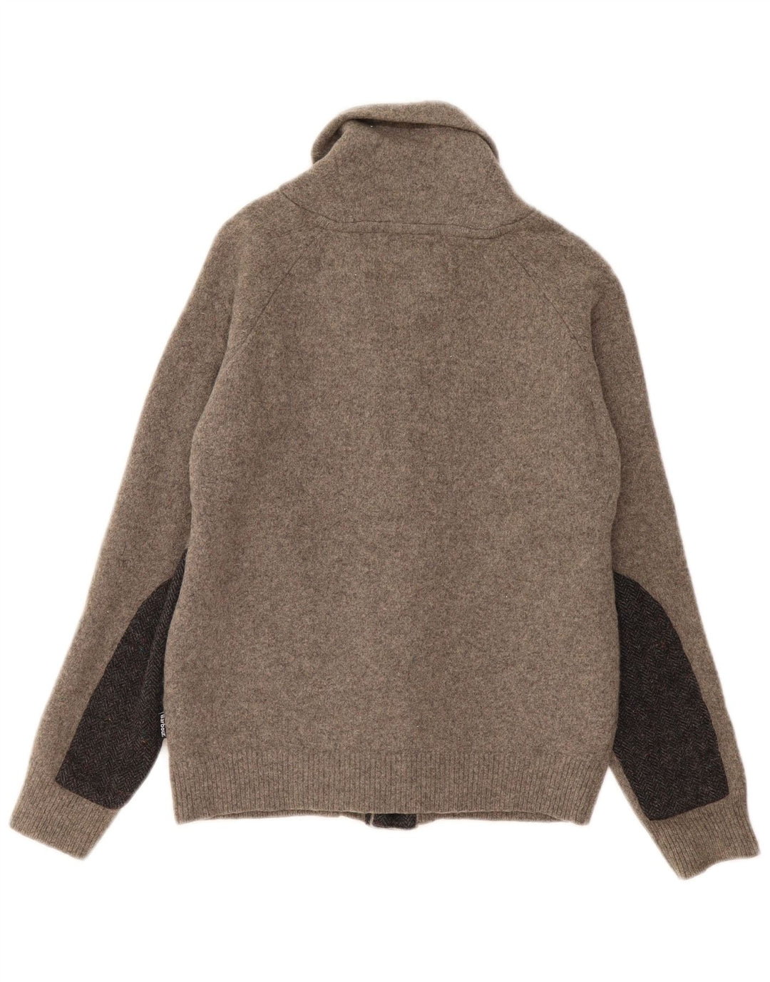 BARBOUR Garçon Cardigan Pull 11-12 ans Grande Laine Colorblock Gris