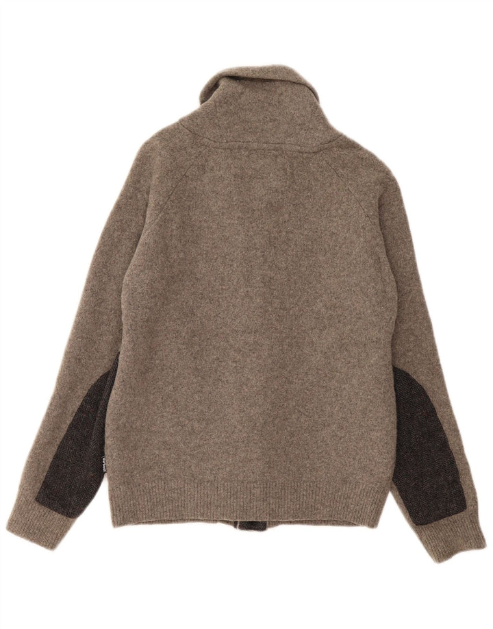 BARBOUR Garçon Cardigan Pull 11-12 ans Grande Laine Colorblock Gris