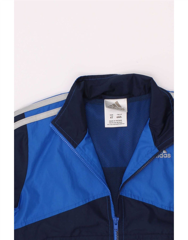 Adidas Veste de Survêtement Garçon 3-4 Ans Bleu Marine Colorblock Polyester