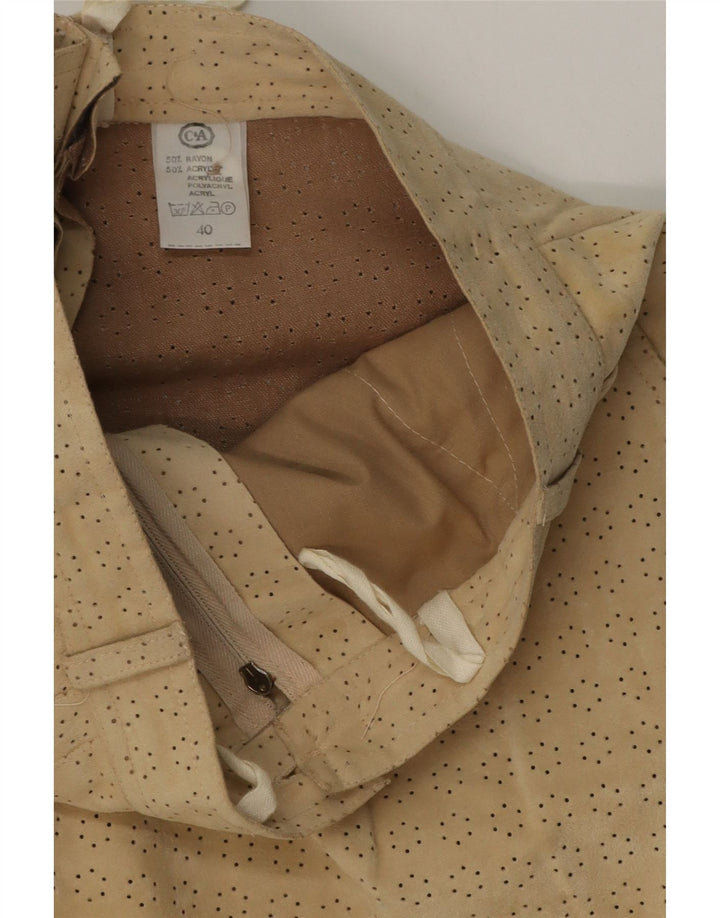 C & A Pantalon Chino Droit Femme EU 40 Medium W26 L30 Rayonne Beige