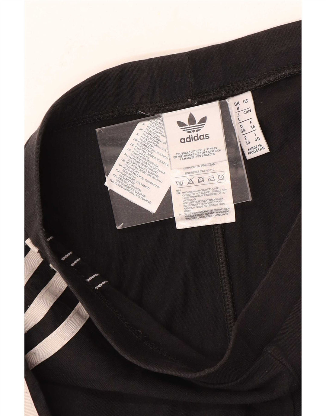 Adidas Leggings Femme UK 8 Petit Coton Noir