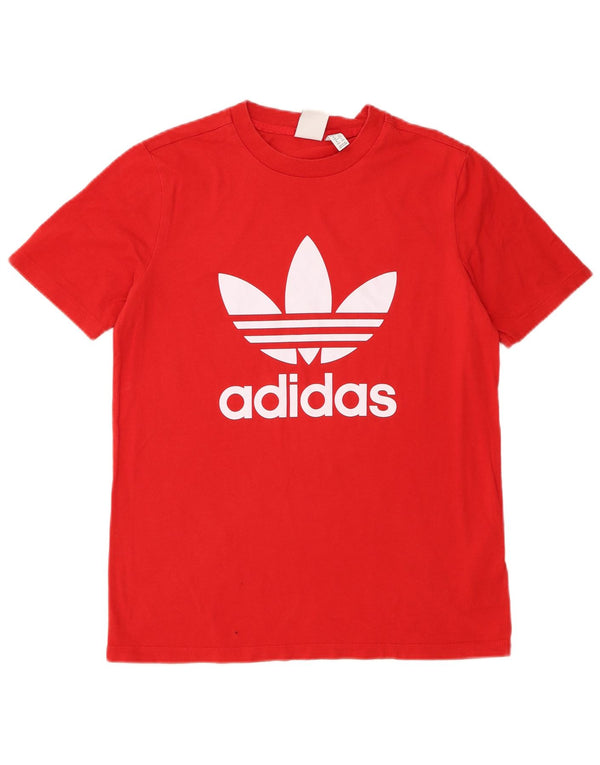 Adidas T-shirt graphique pour femme UK 14 en coton rouge moyen
