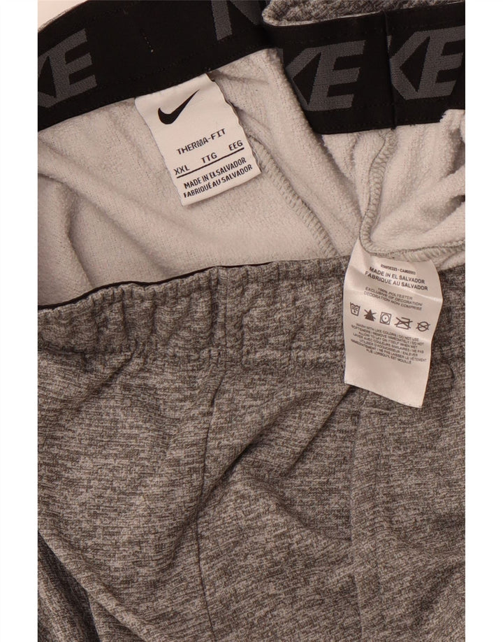 NIKE Pantalon de survêtement graphique Therma-Fit pour hommes, jogging 2XL, gris moucheté