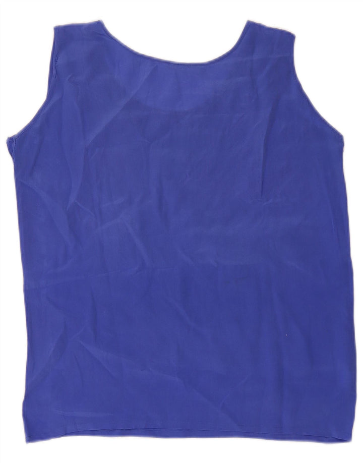 vintage Womens See Through Vest Top UK 8 Petite Soie Bleue