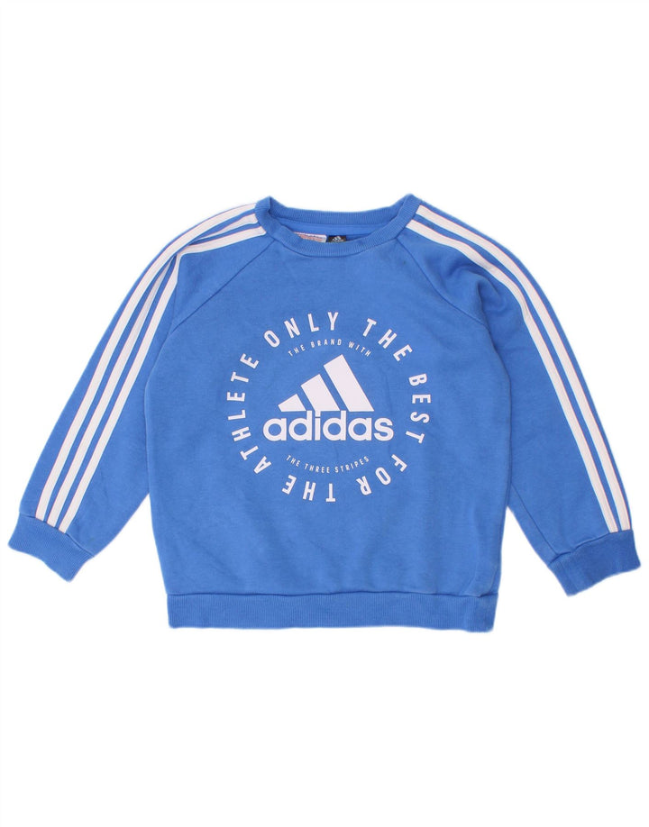 Adidas Sweat-Shirt Graphique Garçon 2-3 Ans Bleu Coton