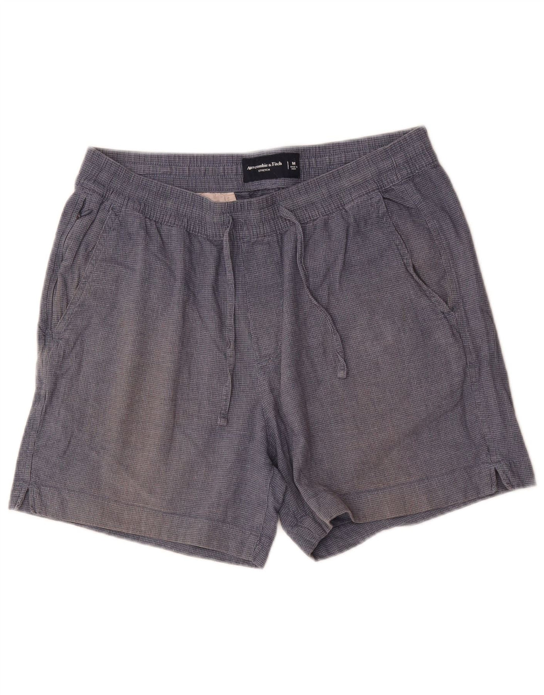 Abercrombie & Fitch Short Chino Femme Moyen W32 Bleu Marine Pied-de-Poule