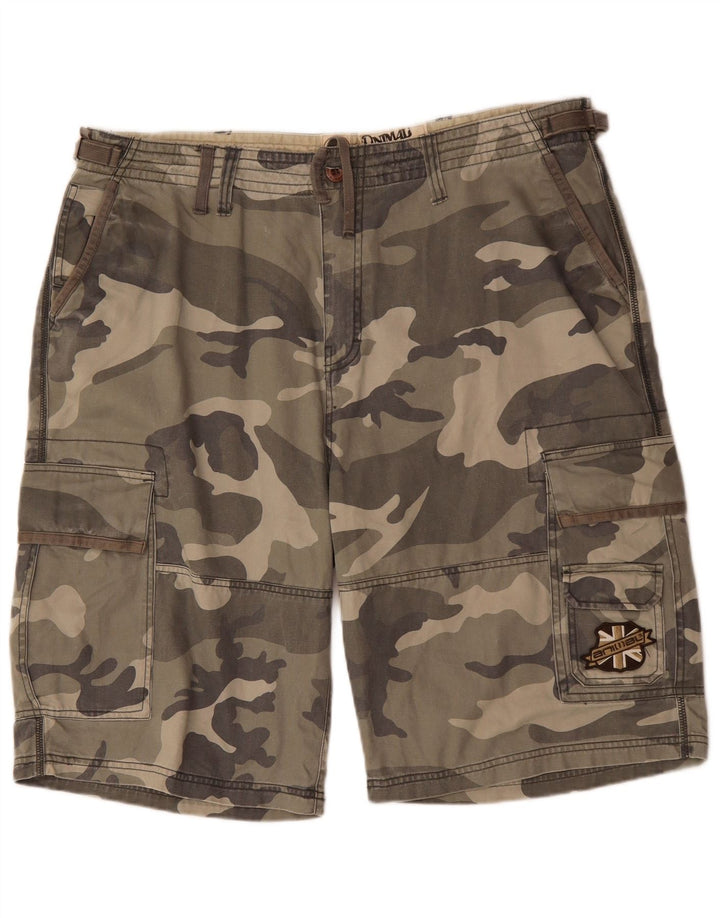 ANIMAL Short Cargo Homme 2XL W42 Kaki Camouflage Coton