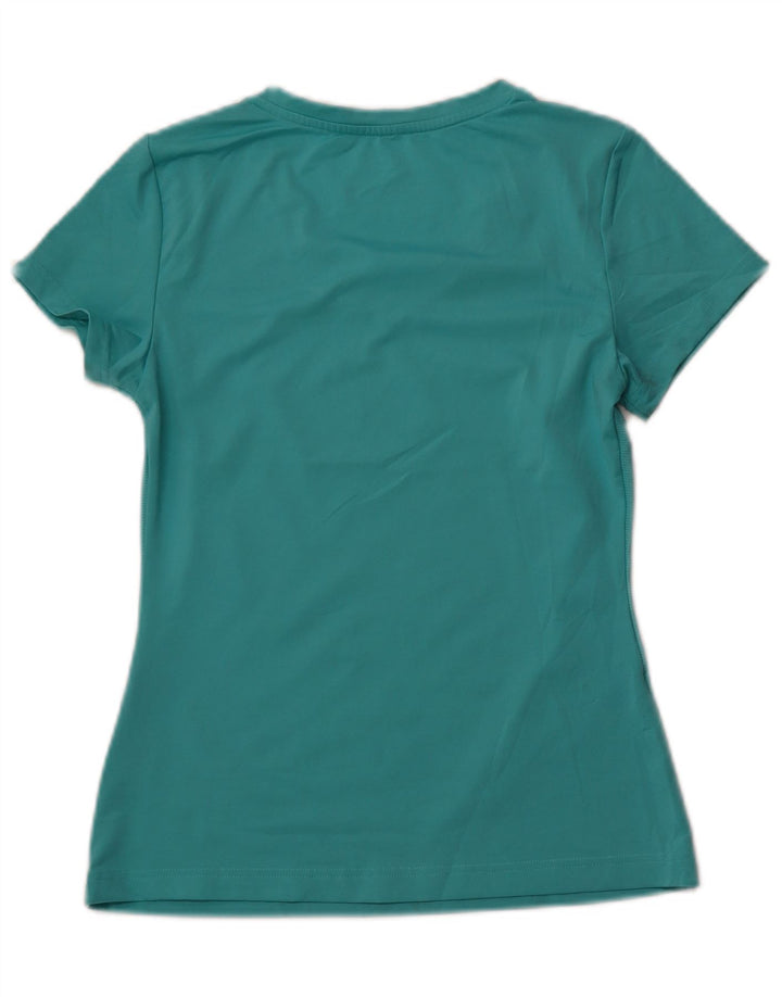 FILA Femme T-Shirt Top UK 8 Small Turquoise Polyester