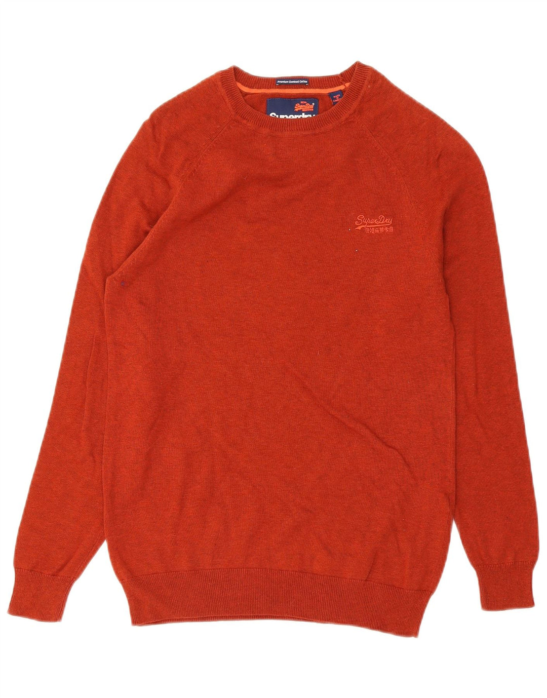 Superdry Pull à col bateau pour homme en coton orange Small