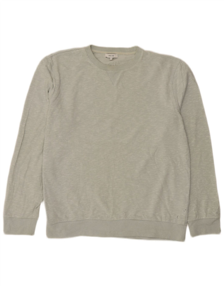 Reiss Sweatshirt Jumper XL Gris Moucheté Coton Homme