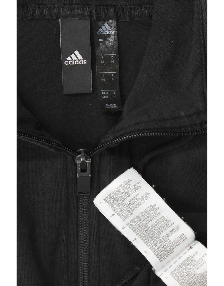 Adidas Pull à capuche zippé pour homme en coton noir moyen