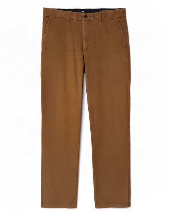 Marks & Spencer Pantalon Chino Droit Blue Harbor Homme W34 L31 Marron