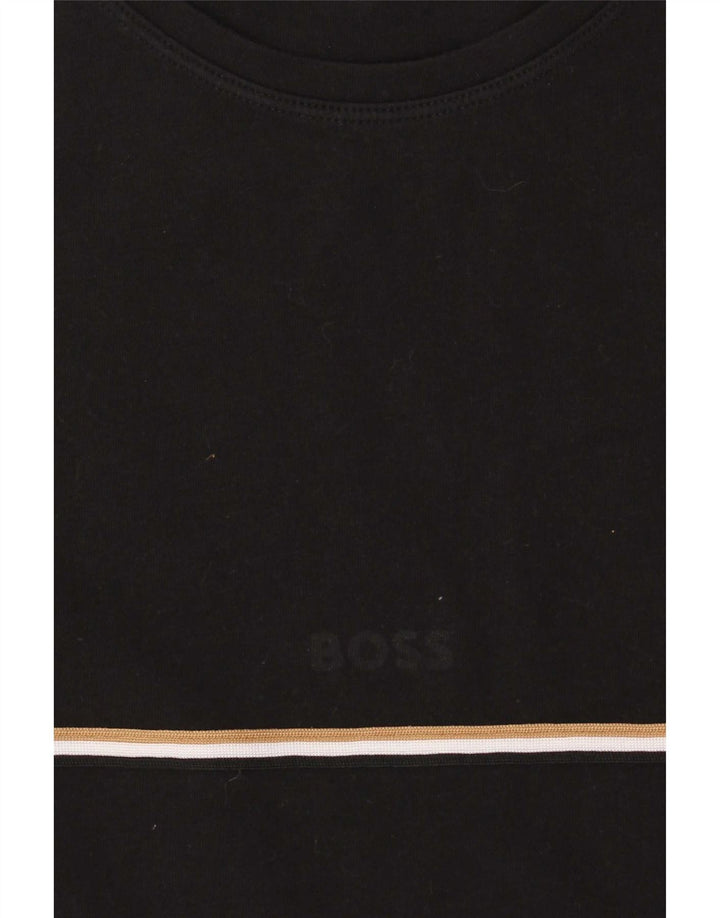 Hugo Boss Homme T-Shirt Top Coton Noir Moyen