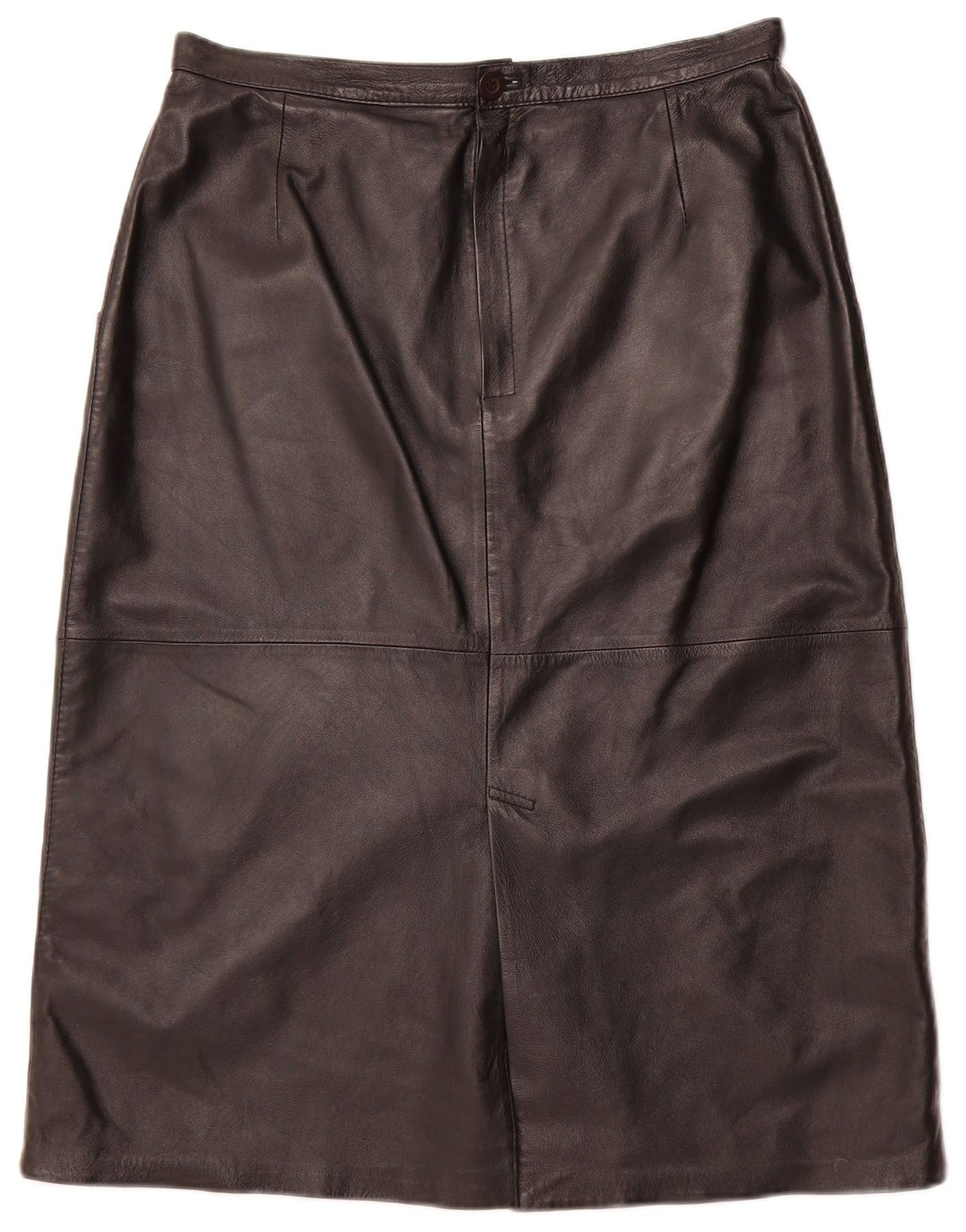 VINTAGE Jupe en cuir femme IT 44 Medium W32 Noir