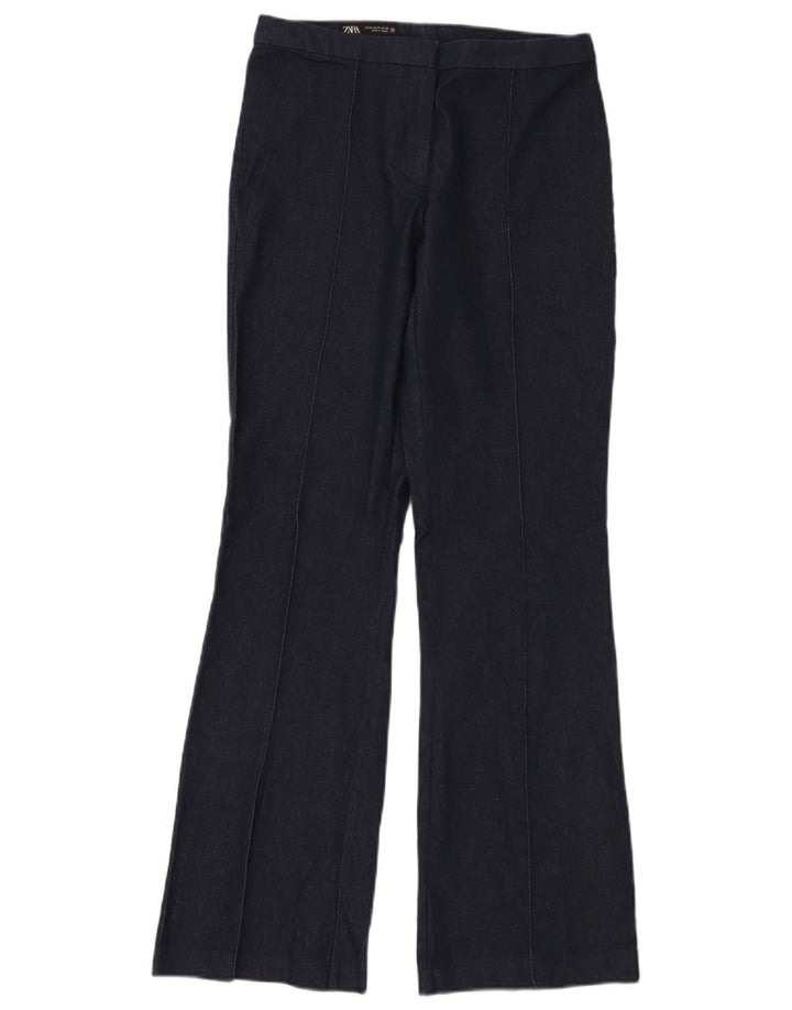 Zara Pantalon Bootcut Femme Moyen W28 L32 Bleu Marine Coton