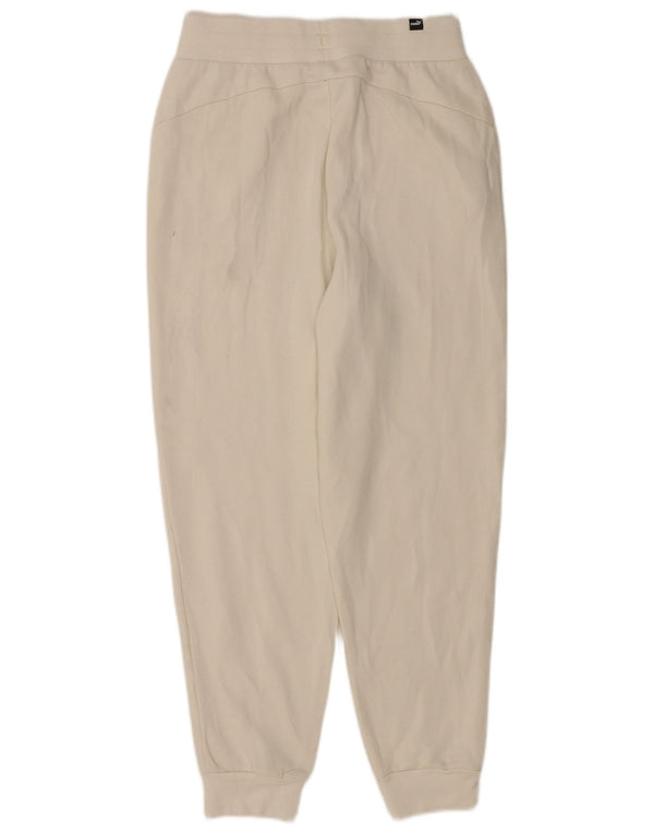 Puma Womens Tracksuit Trousers Joggers UK 8 Small  White Cotton