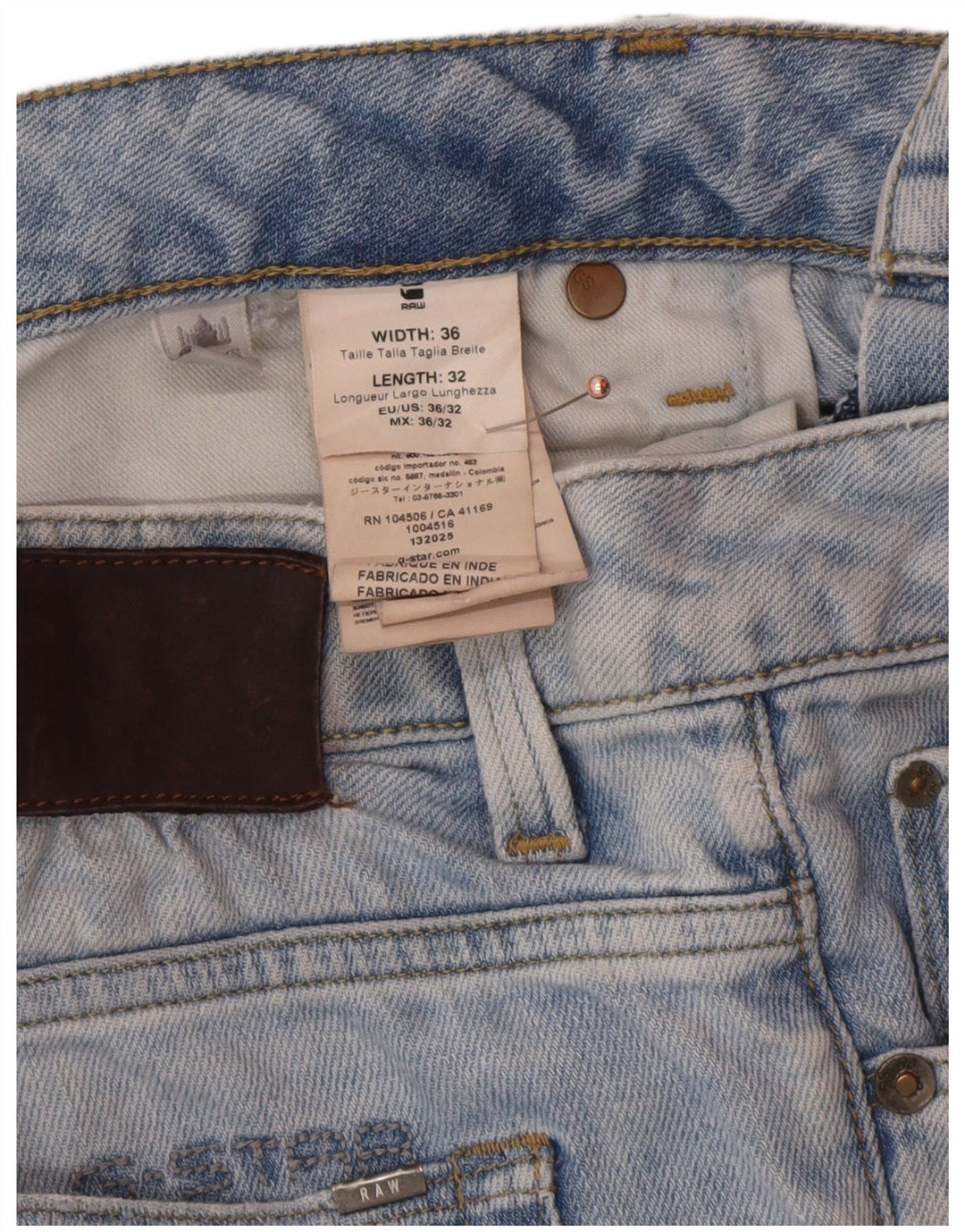 G-STAR Jean slim effet vieilli W36 L32 bleu coton