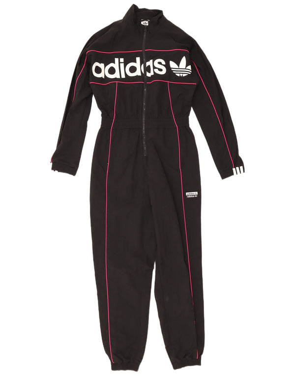 Adidas Combinaison graphique à manches longues pour femme UK 6 XS Noir Polyamide