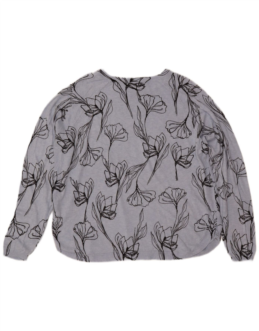 MARKS & SPENCER Pull col bateau pour femme UK 18 XL Bleu floral