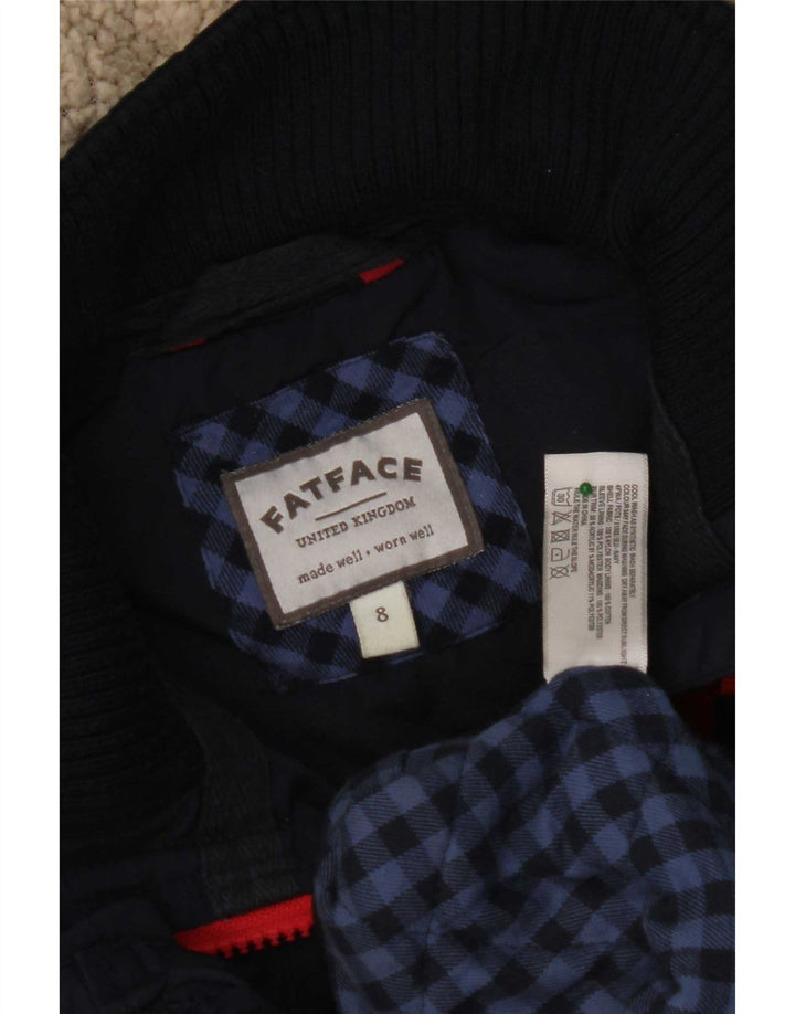 Fat Face Veste matelassée à capuche pour femme UK 8 Small Bleu marine Nylon