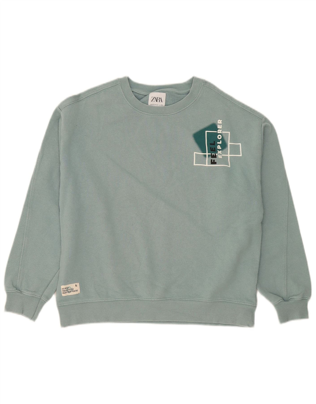 Zara Sweat-shirt Graphique Garçon 13-14 ans Bleu Coton
