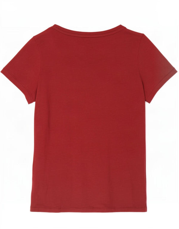 Fat Face Womens Graphic T-Shirt Top UK 8 Small Bordeaux Coton
