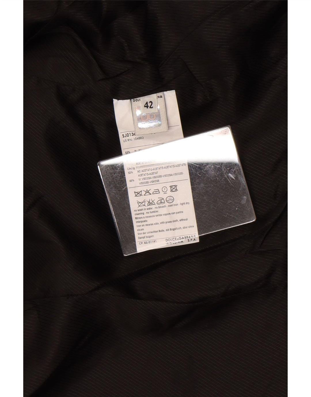 Dolce & Gabbana Veste blazer à 2 boutons pour femme IT 42 Polyester noir moyen