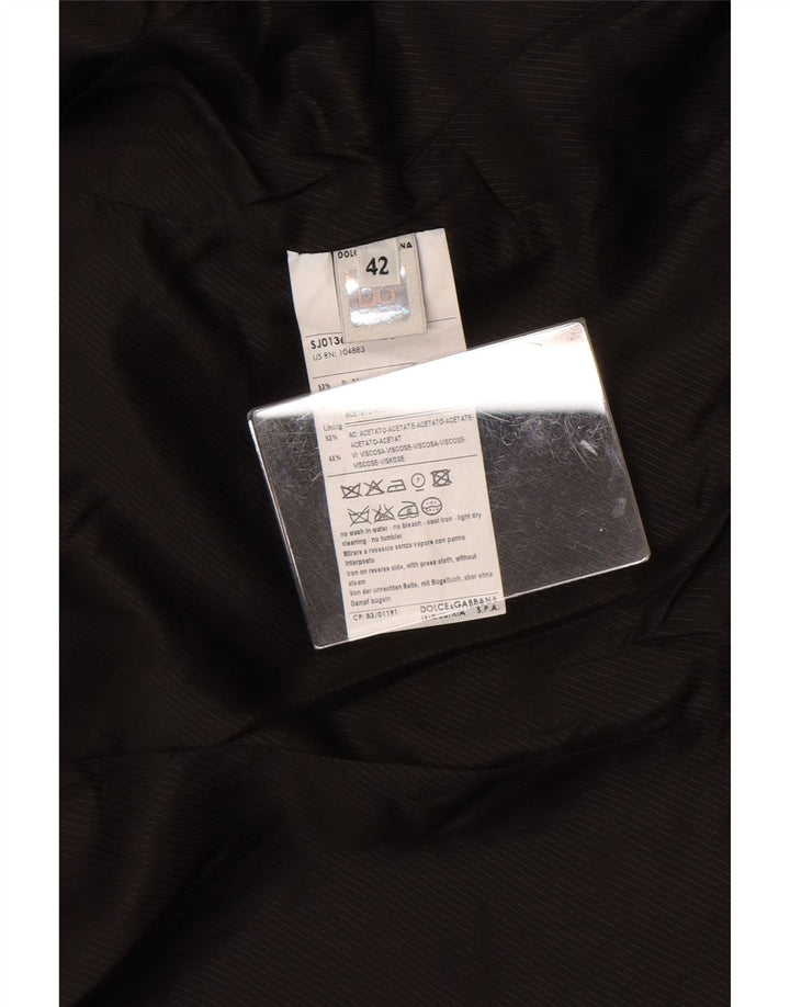 Dolce & Gabbana Veste blazer à 2 boutons pour femme IT 42 Polyester noir moyen