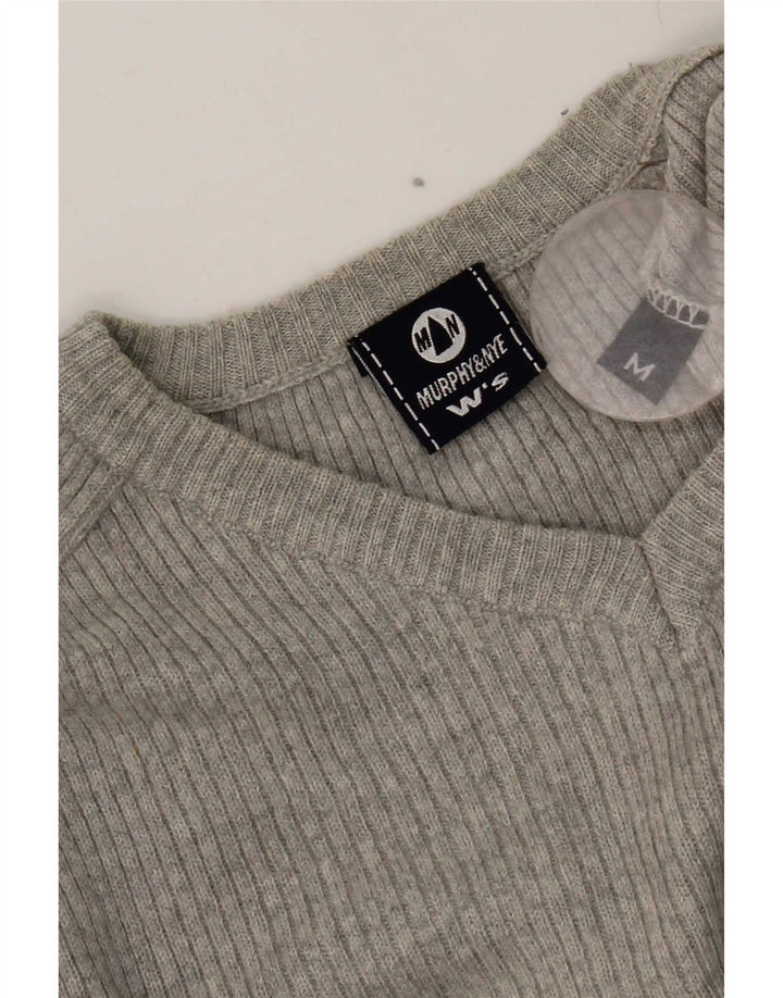 Murphy & Nye Pull court à col en V pour femme Gris moyen UK 12