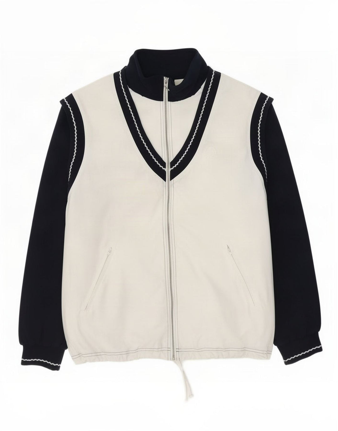 Sergio Tacchini Veste de survêtement pour homme Large Blanc Colorblock Polyester
