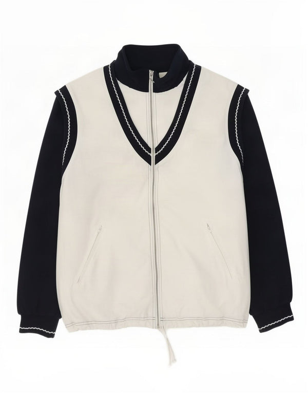 Sergio Tacchini Veste de survêtement pour homme Large Blanc Colorblock Polyester