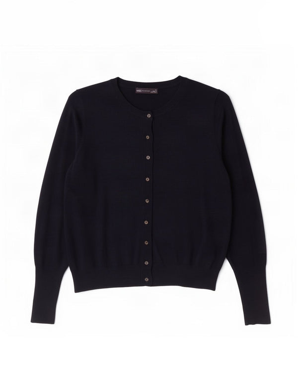 Marks & Spencer Pull Cardigan pour Femme UK 16 Large Bleu Marine Viscose