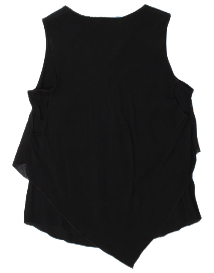 DESIGUAL Chemisier sans manches pour femme UK 44 Large Noir Floral