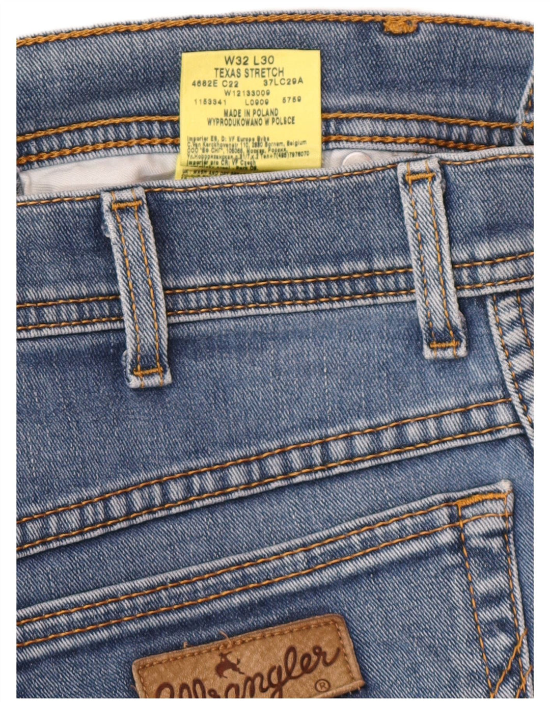 WRANGLER Jean Droit Texas Stretch Homme W32 L30 Bleu Coton