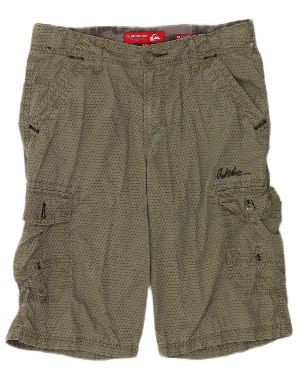 Quiksilver Short Cargo Garçon 13-14 ans W28 Kaki Géométrique Coton